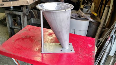 metal fabrication on a cone shaped funnel|making funnels from sheet metal.